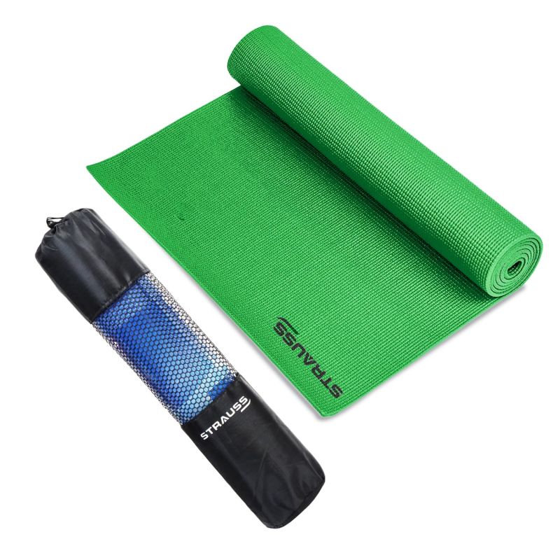 Yoga Mat with Carry Bag | Anti-Slip Exercise Mat for Women & Men | Home Gym Workout, Yoga, Pilates | Eco-friendly | Non-Slip Surface | Lightweight & Durable | 8mm (Green) - image 1 of 1