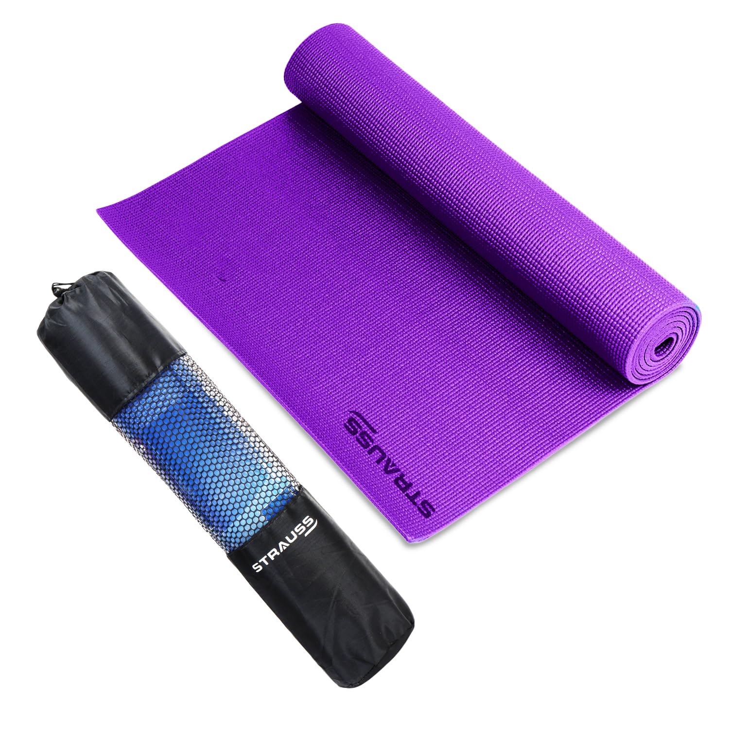 Multi-Purpose Yoga Mat with Carry Bag|Eco-friendly Anti-Slip Exercise & Fitness Yoga Mat for Men & Women|Home Gym Mat for Workout,Yoga,Pilates & Floor Exercises|Sizes: 4mm/6mm/8mm,(Purple)