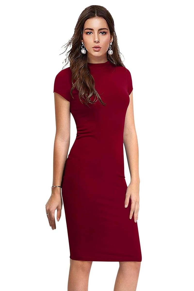 Women's Body Con Knee Length Dress - image 1 of 1