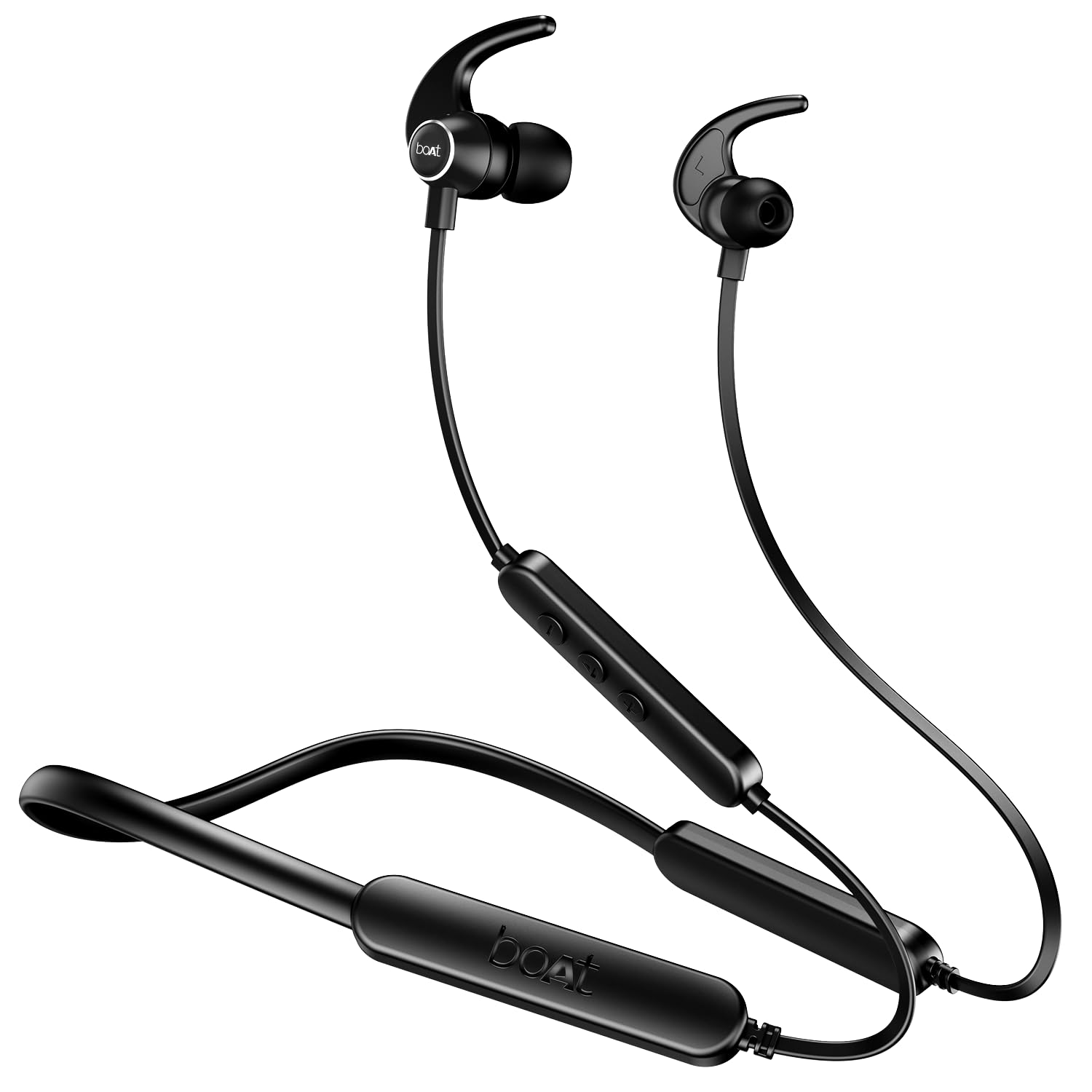 Rockerz 255 Pro+, 60H Battery, Fast Charge, IPX7, Dual Pair,Low Latency,Magnetic Buds, App Support, in Ear Wireless Bluetooth Neckband with Mic Earphones (Active Black)