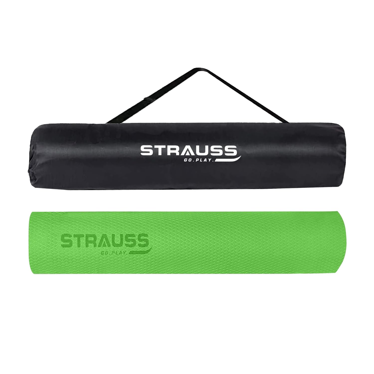 EVA Yoga Mat with Carry Bag | Non-Slip Exercise Mat for Home & Gym | Eco-Friendly, Lightweight & Durable Workout Mat | Ideal for Yoga, Pilates, Fitness | Ideal for Men & Women,6mm,(Green)
