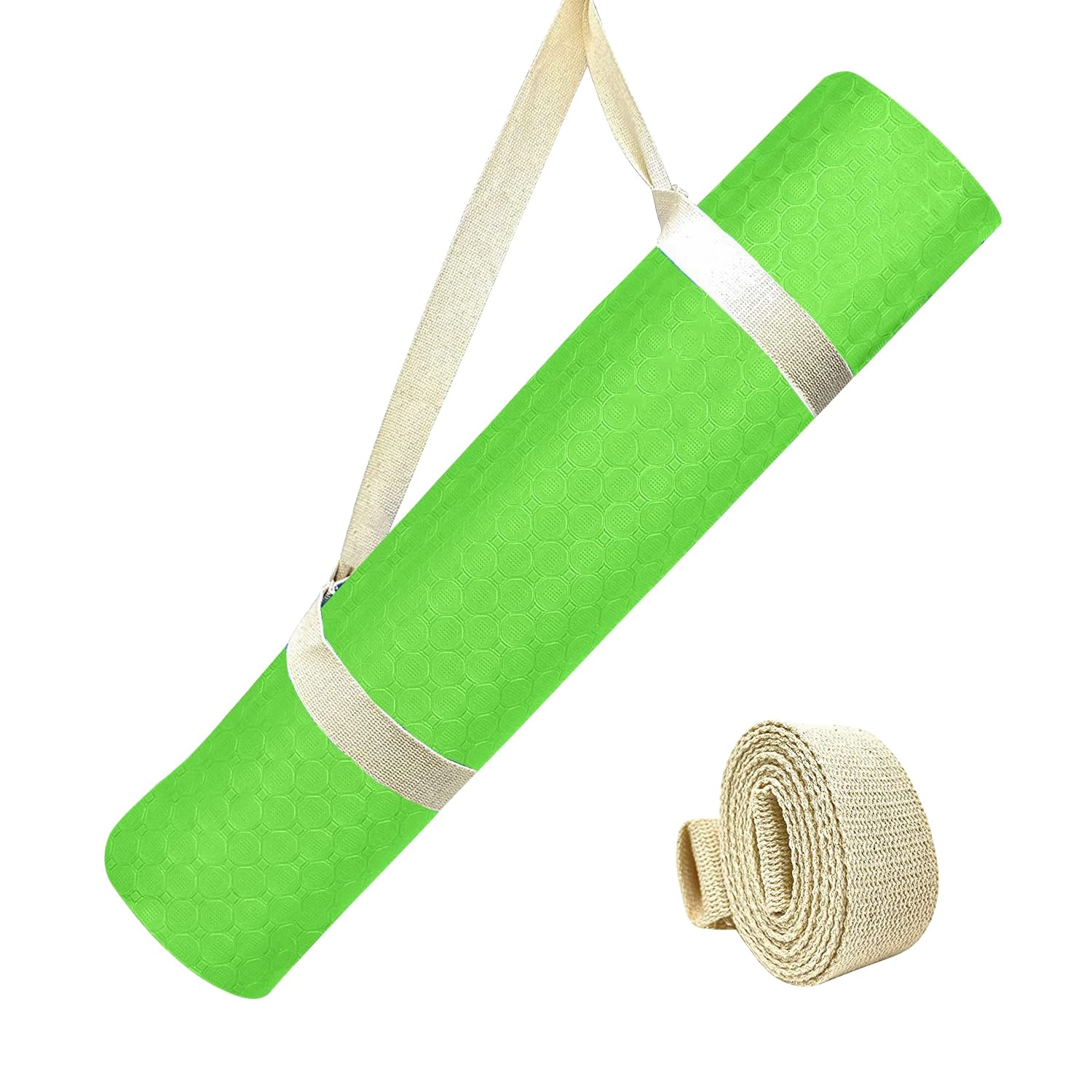 TPE Dual Layer Yoga Mat| Exercise Mat for Yoga,Pilates & Gym| Lightweight & Eco-Friendly Material | Yoga Mat for Women and Men |Ideal for Home Gym Workout |Includes Carry Strap | 4MM,(Green)