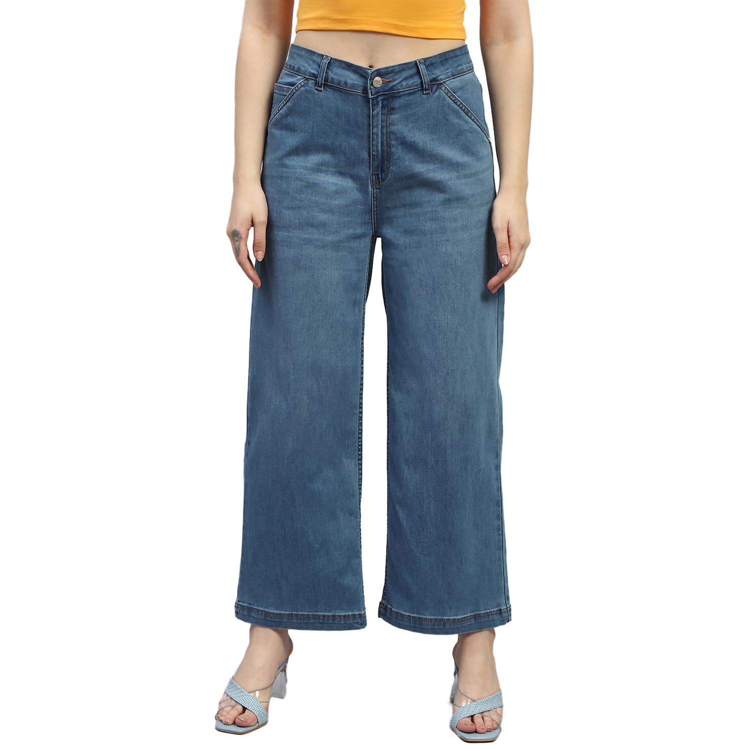 Womens Solid Wide Leg Denim (2240811208DN) - image 1 of 1