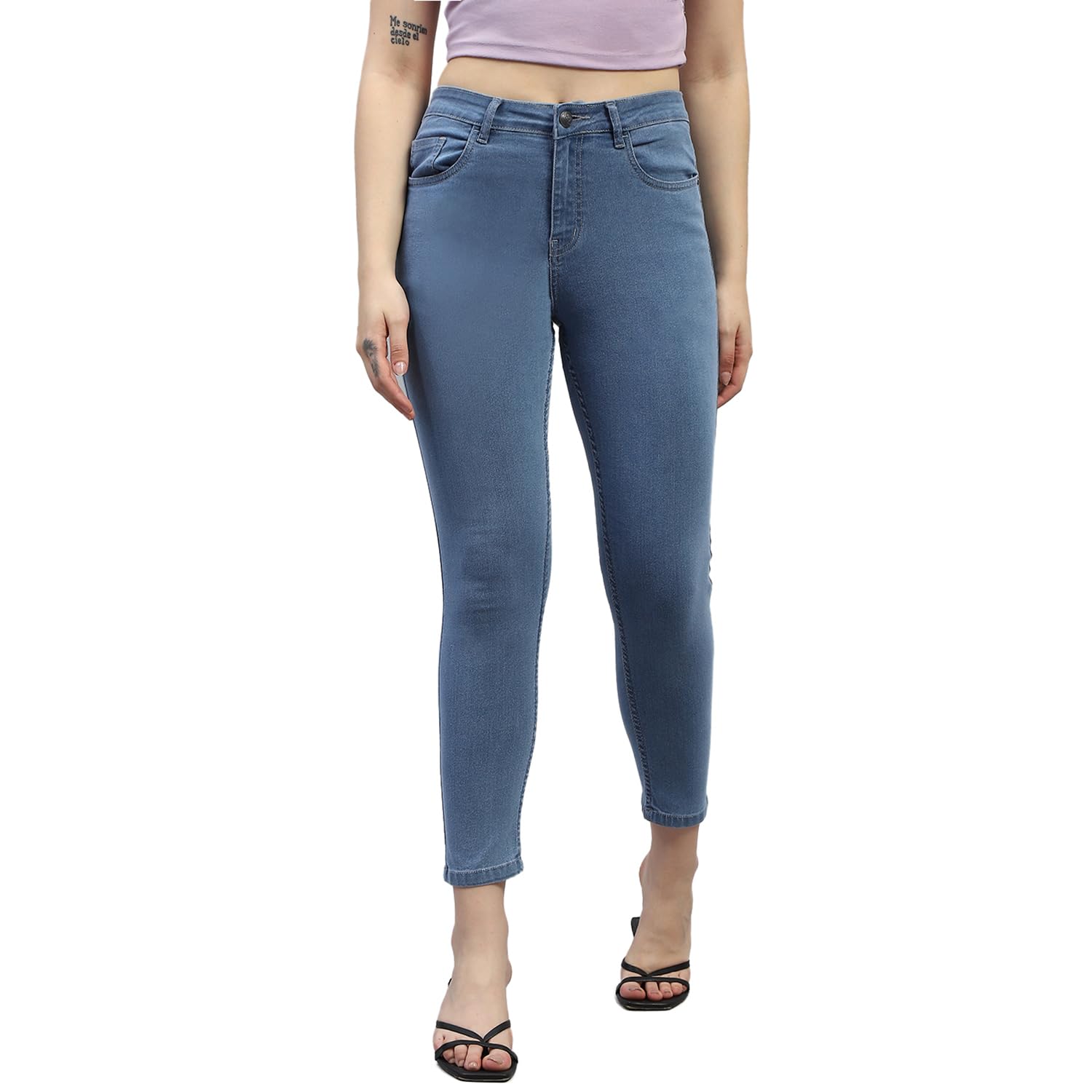 Womens Solid Slim Fit Denim (2240811200DN)
