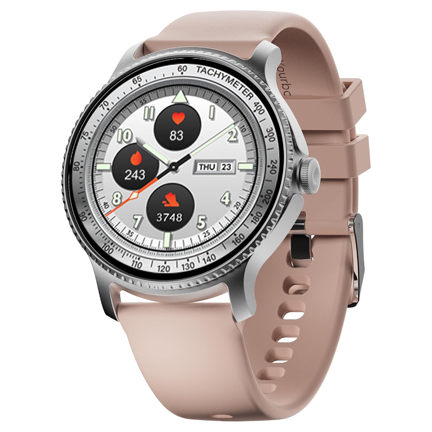 Lunar Discovery – 2026 Edition w/ 1.39" (3.5 cm) HD Display, Bluetooth Calling, Emergency SOS, HR, SpO2 & Sleep Tracking Smart Watch for Men & Women (Cherry Blossom)