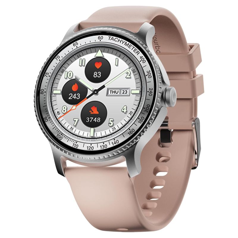 Lunar Discovery – 2026 Edition w/ 1.39" (3.5 cm) HD Display, Bluetooth Calling, Emergency SOS, HR, SpO2 & Sleep Tracking Smart Watch for Men & Women (Cherry Blossom) - image 1 of 1