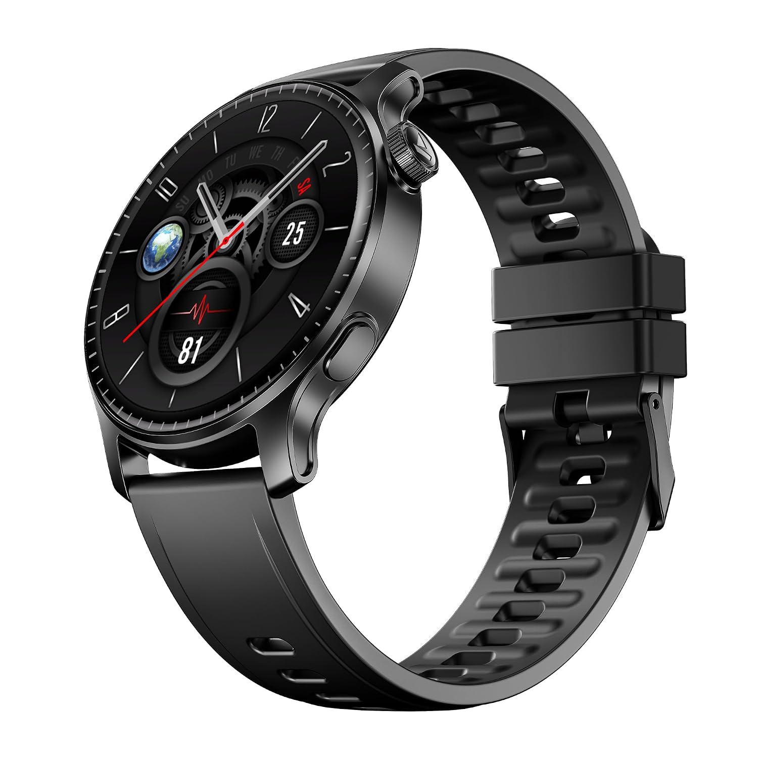 Ultima Prime smartwatch with 1.43” AMOLED Display, AOD, Personalized Fitness Nudges, Functional Crown,100+ Sports Modes, Create Your Own Watchface, smartwatch for man and Woman (Onyx Black)