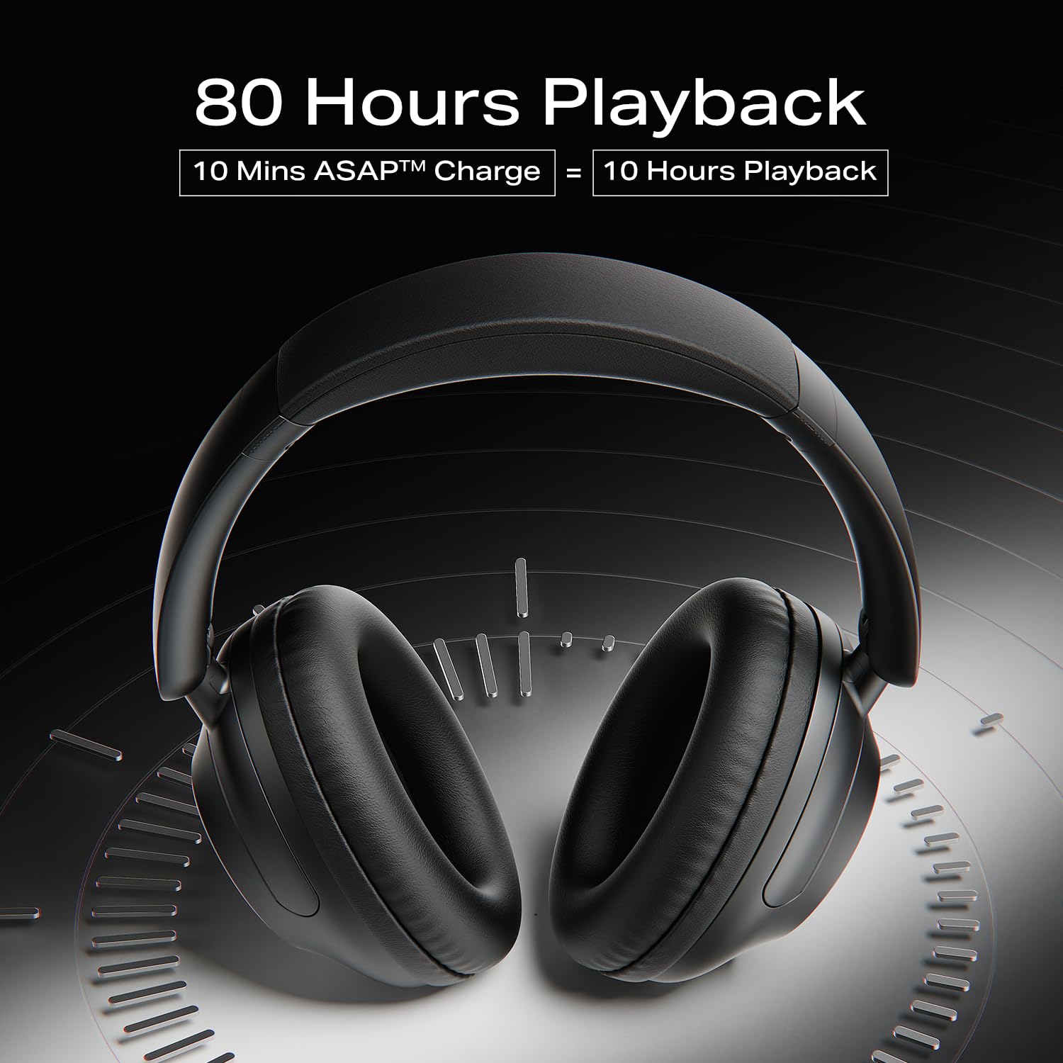 Rockerz 650 Pro, Touch/Swipe Controls, Dolby Audio, 80Hrs Battery, 2Mics ENx, Fast Charge, App Support, Dual Pair, Bluetooth Over Ear Headphones with Mic (Iris Black)