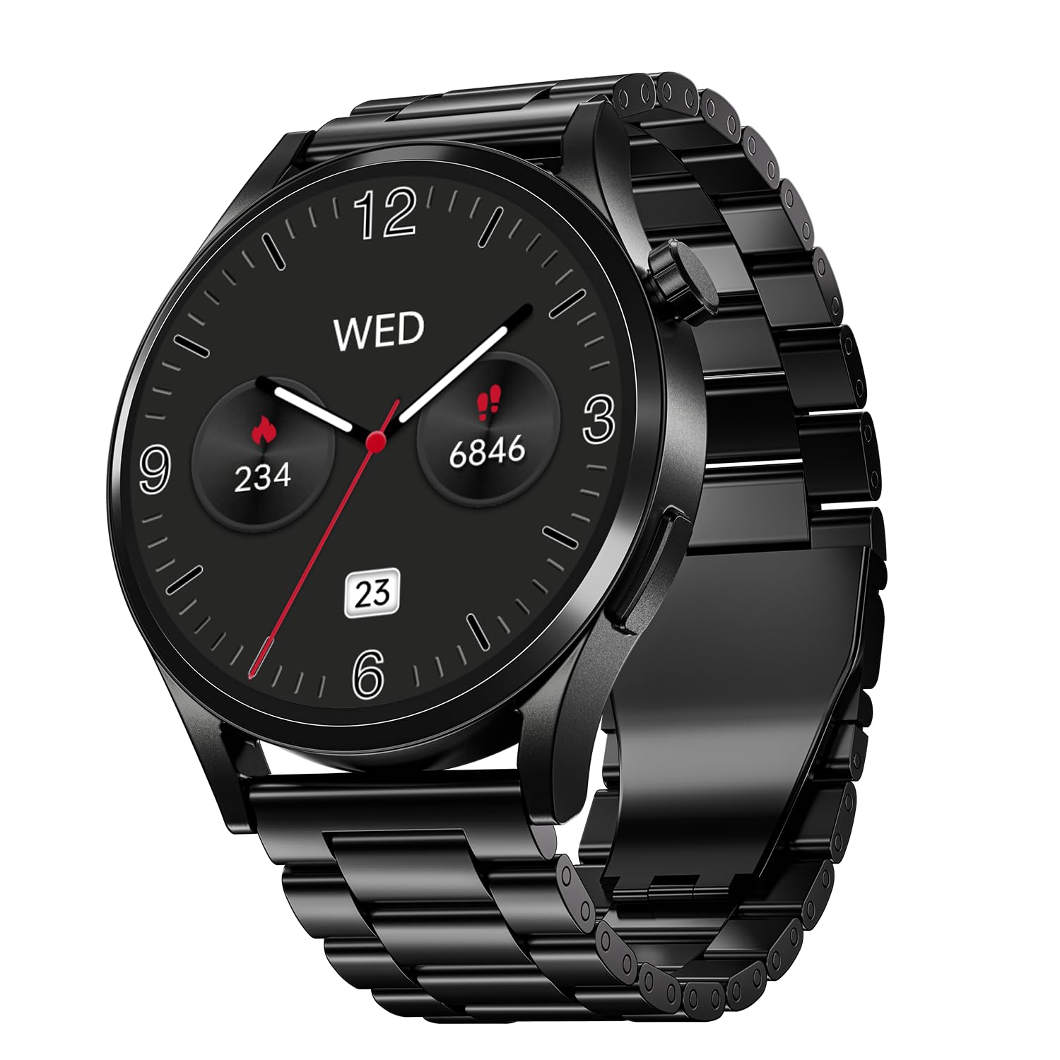 Chrome Horizon, Premium Metal Body, Video Watch Faces, 1.51”(3.83cm) AMOLED Round Display, HRV & VO2 Max, Auto-Activity Detection, ASAP Charge, HRV Smartwatch for Men & Women (Steel Black)