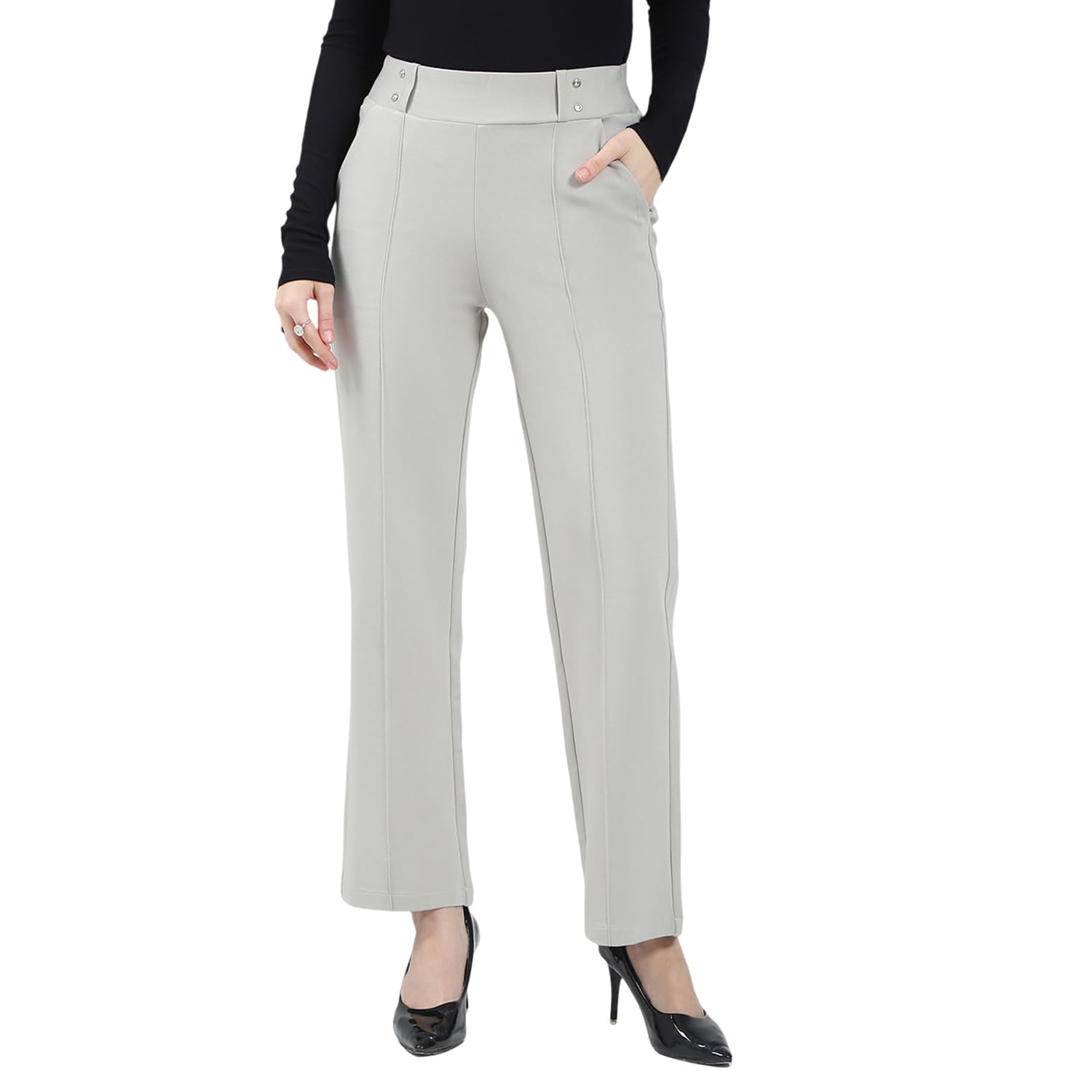 Women Regular Fit Jegging | Solid Pattern | Stretchable Bottoms with Elastic Waist | Casual Jegging for Women's - image 1 of 1