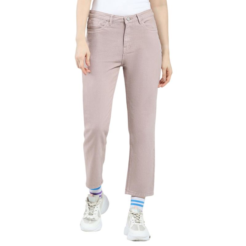 Women Slim Fit Denim Jeans | Solid Pattern | Button Closure | Stylish Mid-Rise Jeans for Women's - image 1 of 1