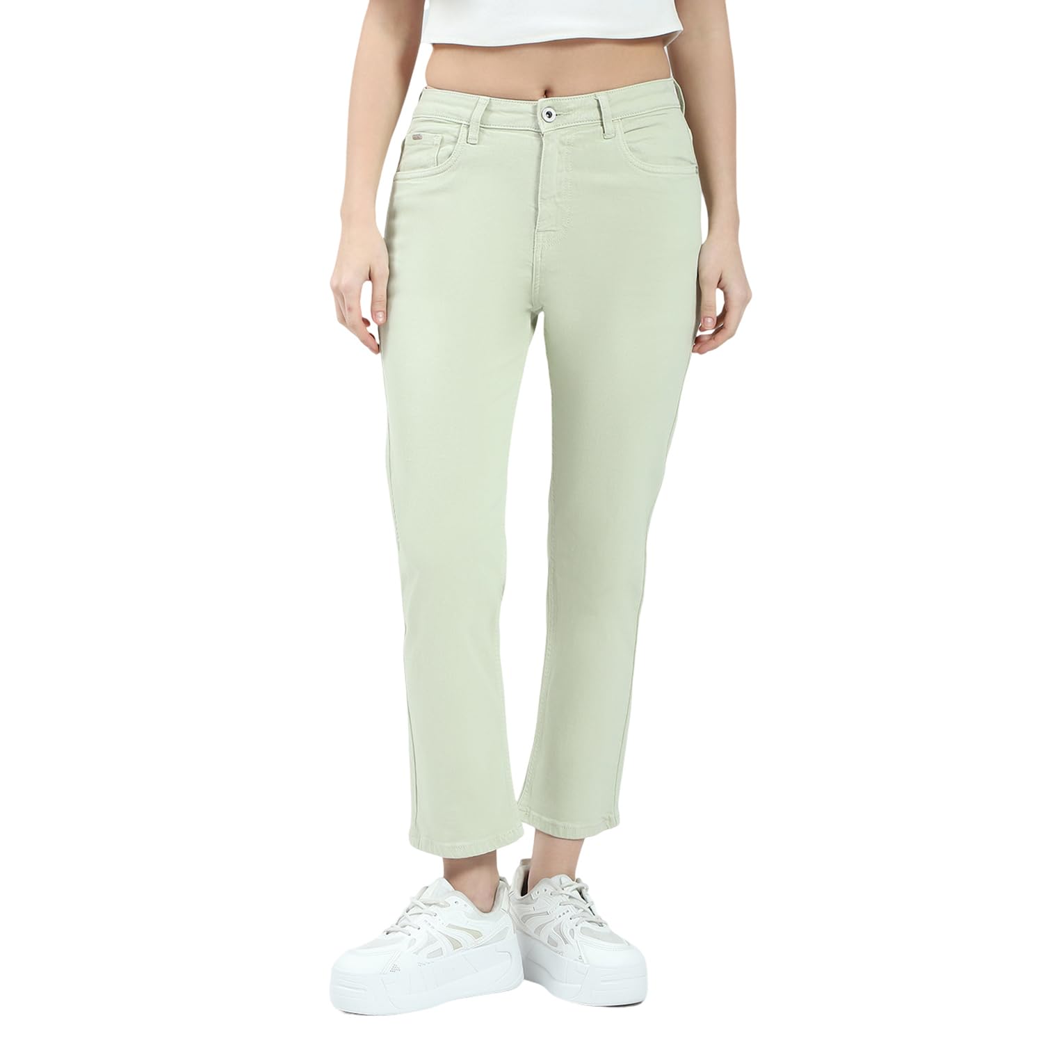 Women Slim Fit Denim Jeans | Solid Pattern | Button Closure | Stylish Mid-Rise Jeans for Women's - image 1 of 1