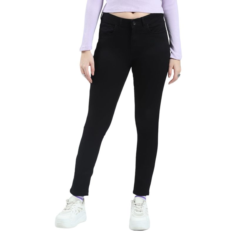 Women's Solid Slim Fit Jeans | Stretchable Cotton Blend Denim | Comfortable Everyday Wear Jeans for Women's - image 1 of 1