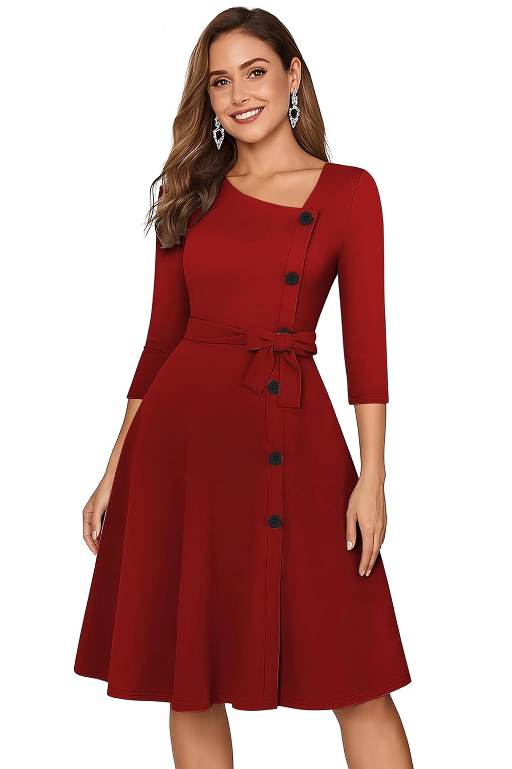Women's A-LINE Cocktail 3/4 Sleeve Dress