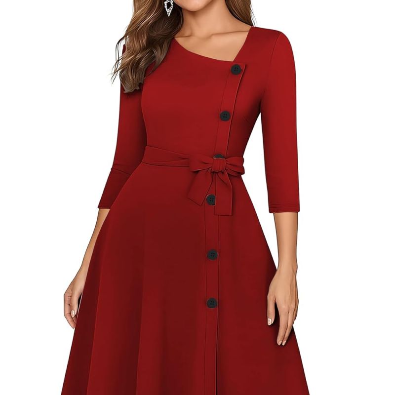 Women's A-LINE Cocktail 3/4 Sleeve Dress - image 1 of 1