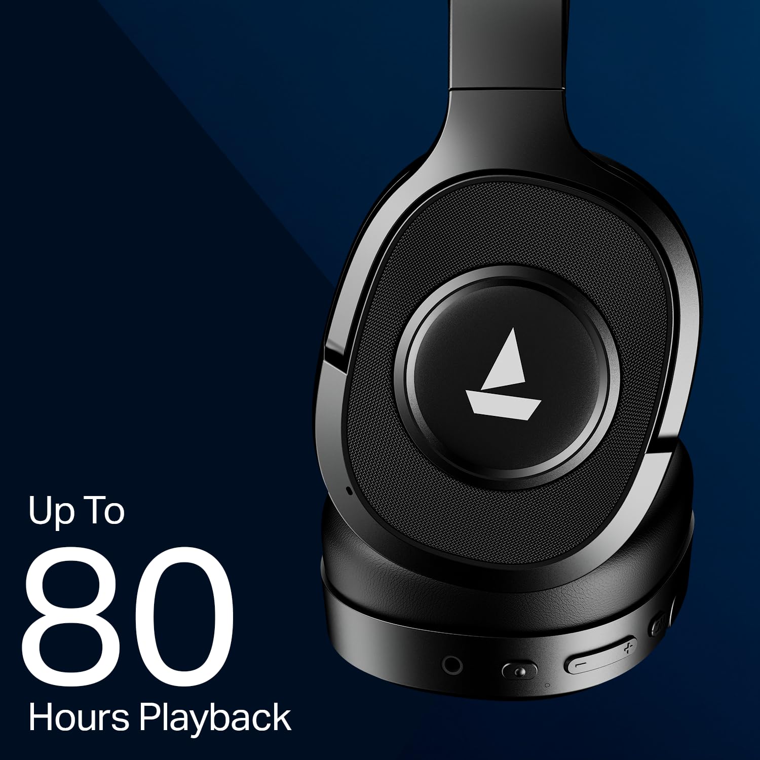 Rockerz Plus 550 ANC, (~40dB) Hybrid ANC, 80Hrs Playback, 40ms Low Latency Beast Mode, 40mm Drivers, BT v5.4, Bluetooth Headphones, Wireless Headphone with Mic (Cosmic Black)