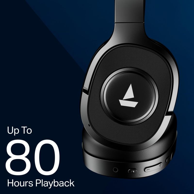 Rockerz Plus 550 ANC, (~40dB) Hybrid ANC, 80Hrs Playback, 40ms Low Latency Beast Mode, 40mm Drivers, BT v5.4, Bluetooth Headphones, Wireless Headphone with Mic (Cosmic Black) - image 1 of 1