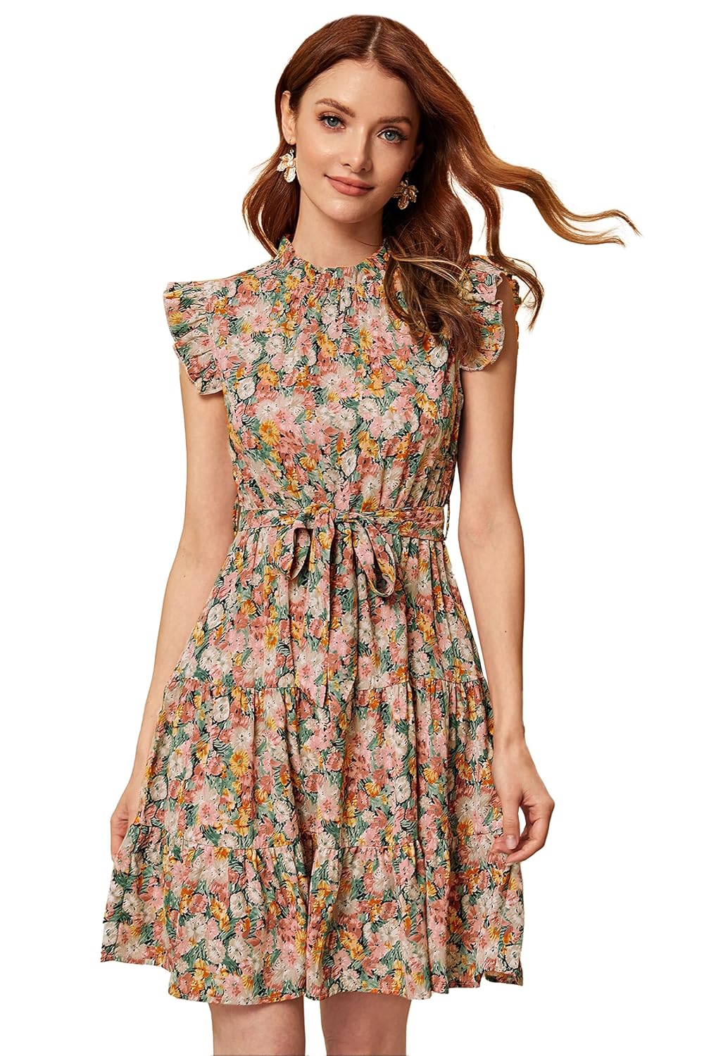 Women's A-Line Printed Sleeveless Knee Length Dress