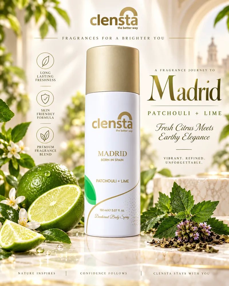 Clensta Premium Deodorant Men's Combo Pack (Milan, Rome, Madrid & Barcelona) - Spray (150 ml) thumbnail 6