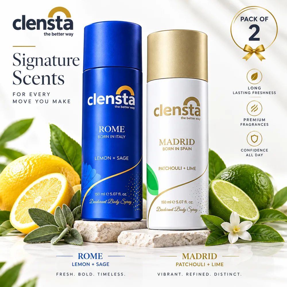Men’s Deodorant Body Spray Combo Pack (2 x 150ml) – 24-Hour Odor Protection & Quick-Dry Body Spray for Men, Fresh Rome and Madrid Fragrance - Spray (150 ml) thumbnail 2