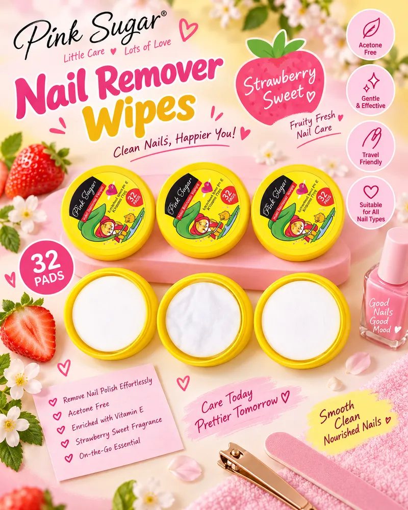 Lemon Fresh Acetone-Free Nail Polish Remover Wipes (32 Pads) – Vitamin E Citrus Infused Cotton Pads in Travel Tub thumbnail 4