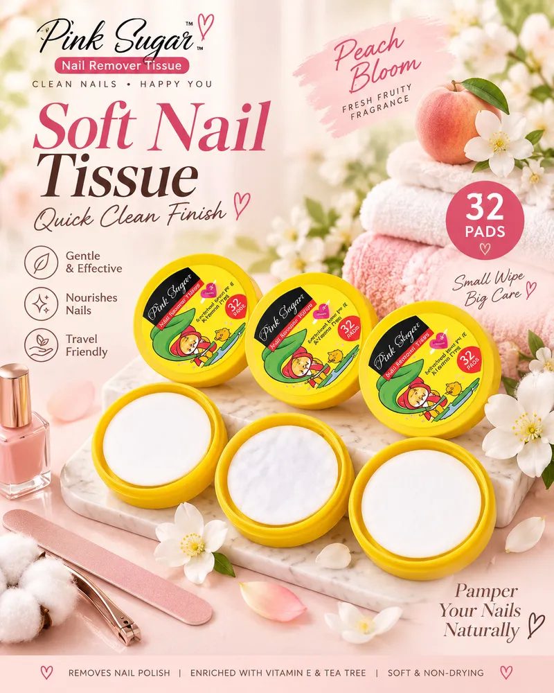 Lemon Fresh Acetone-Free Nail Polish Remover Wipes (32 Pads) – Vitamin E Citrus Infused Cotton Pads in Travel Tub thumbnail 5