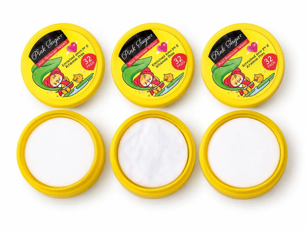 Lemon Fresh Acetone-Free Nail Polish Remover Wipes (32 Pads) – Vitamin E Citrus Infused Cotton Pads in Travel Tub
