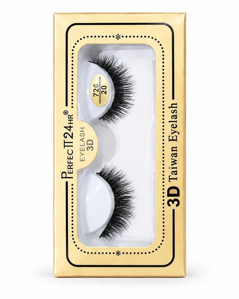 3D Taiwan False Eyelashes Set – Multi-Layered Synthetic Lashes, 1 Pair, Model 720-20 - image 1 of 4