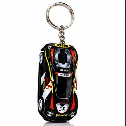 Plastic Sports Racing Car Toy Keychain with Metal Keyring – Miniature Supercar Key Ring for Bike Keys, Car Keys & Bags - image 1 of 7