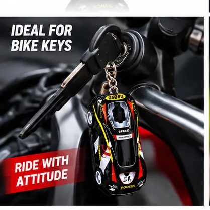 Plastic Sports Racing Car Toy Keychain with Metal Keyring – Miniature Supercar Key Ring for Bike Keys, Car Keys & Bags thumbnail 6